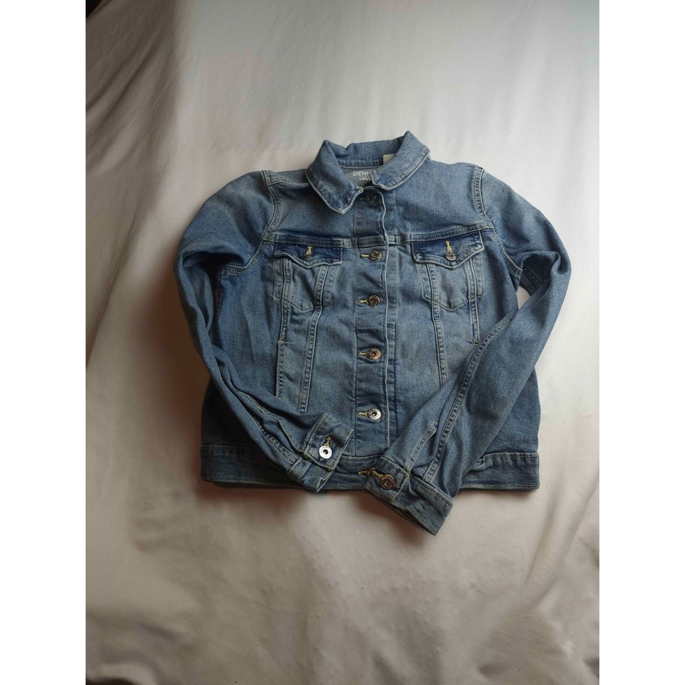 Denizen From Levi's Trucker Jacket Women M Blue Denim Grunge Layering Streetwear